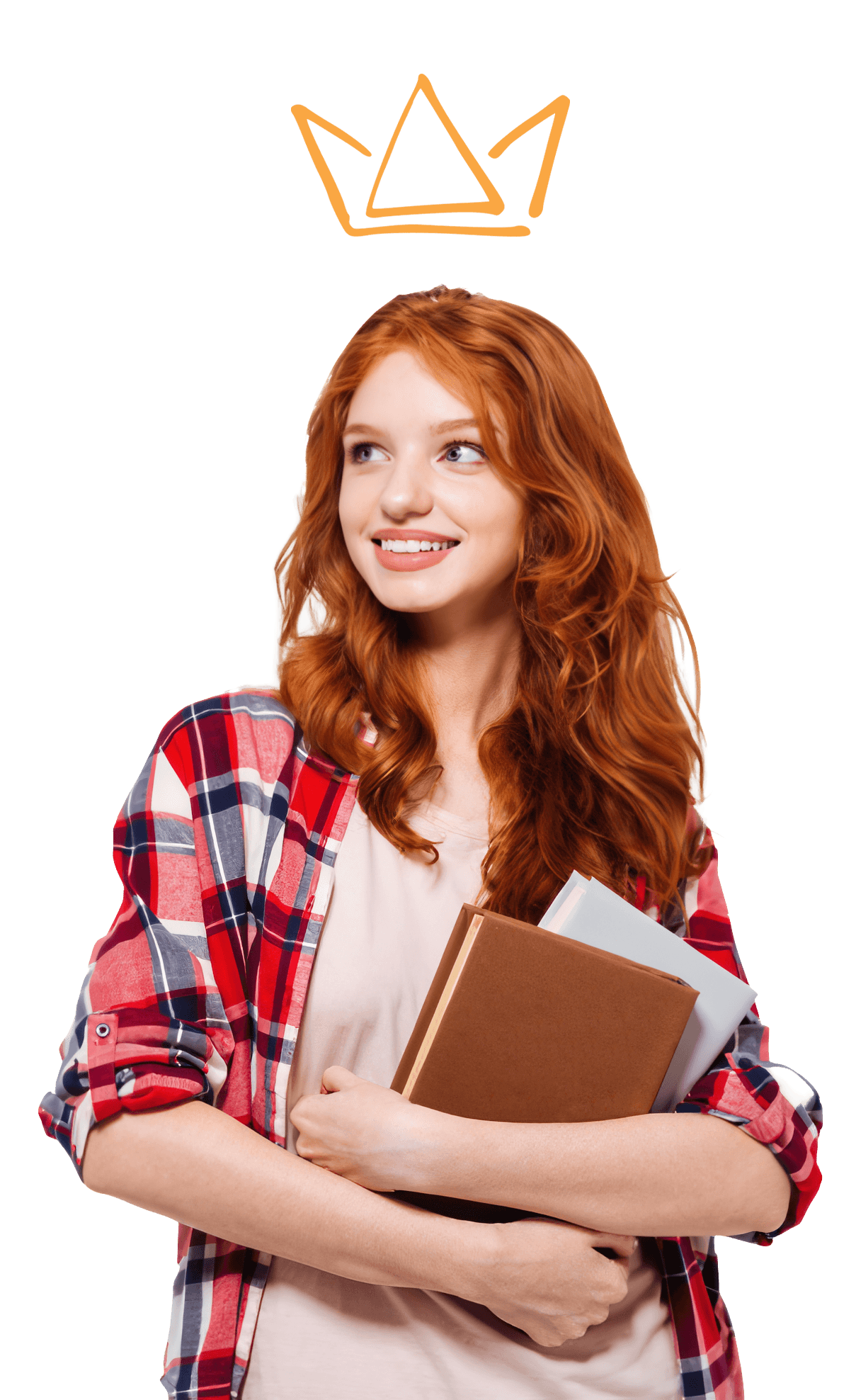 smiling girl with books